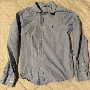 Light Blue Embroidered Long-Sleeve Shirt - Classic Button-Up